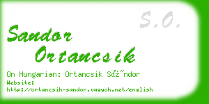 sandor ortancsik business card